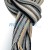 Mens Striped Scarf - Black, White, Grey & Gold