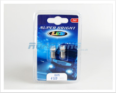 BA9S 24v LED Bulb | 2x 1 LED 24 Volt Bulbs | White