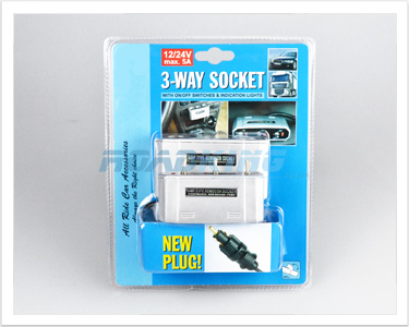 3-Way Cigar Adaptor with On/Off Switch & Fitted Hella Plug | 12v / 24v