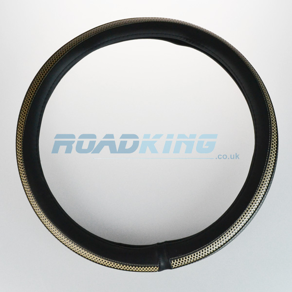 Truck Steering Wheel Cover | Black & Brown | 44-46cm