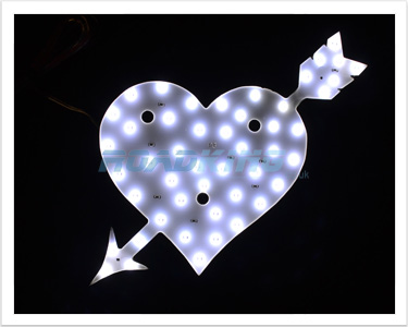 24v LED Heart Light | White 48 LED Truck Light