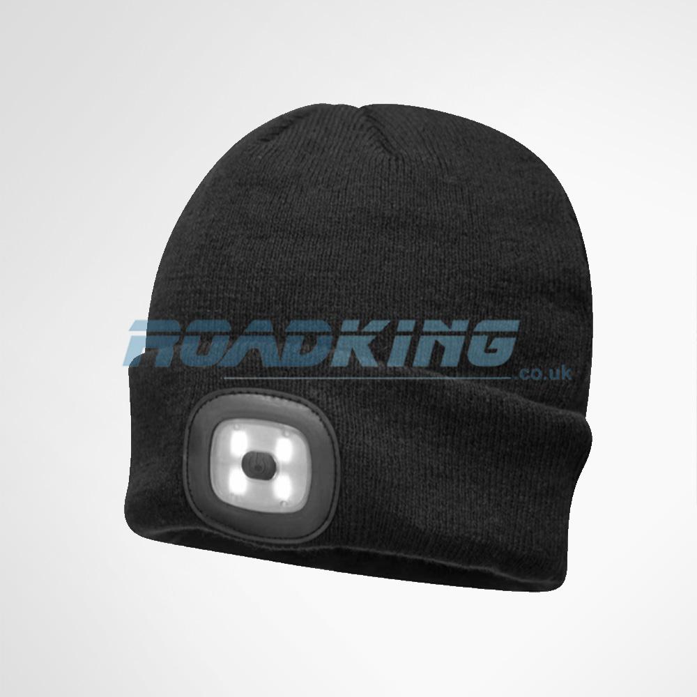 Beanie Hat With Head Torch | Black