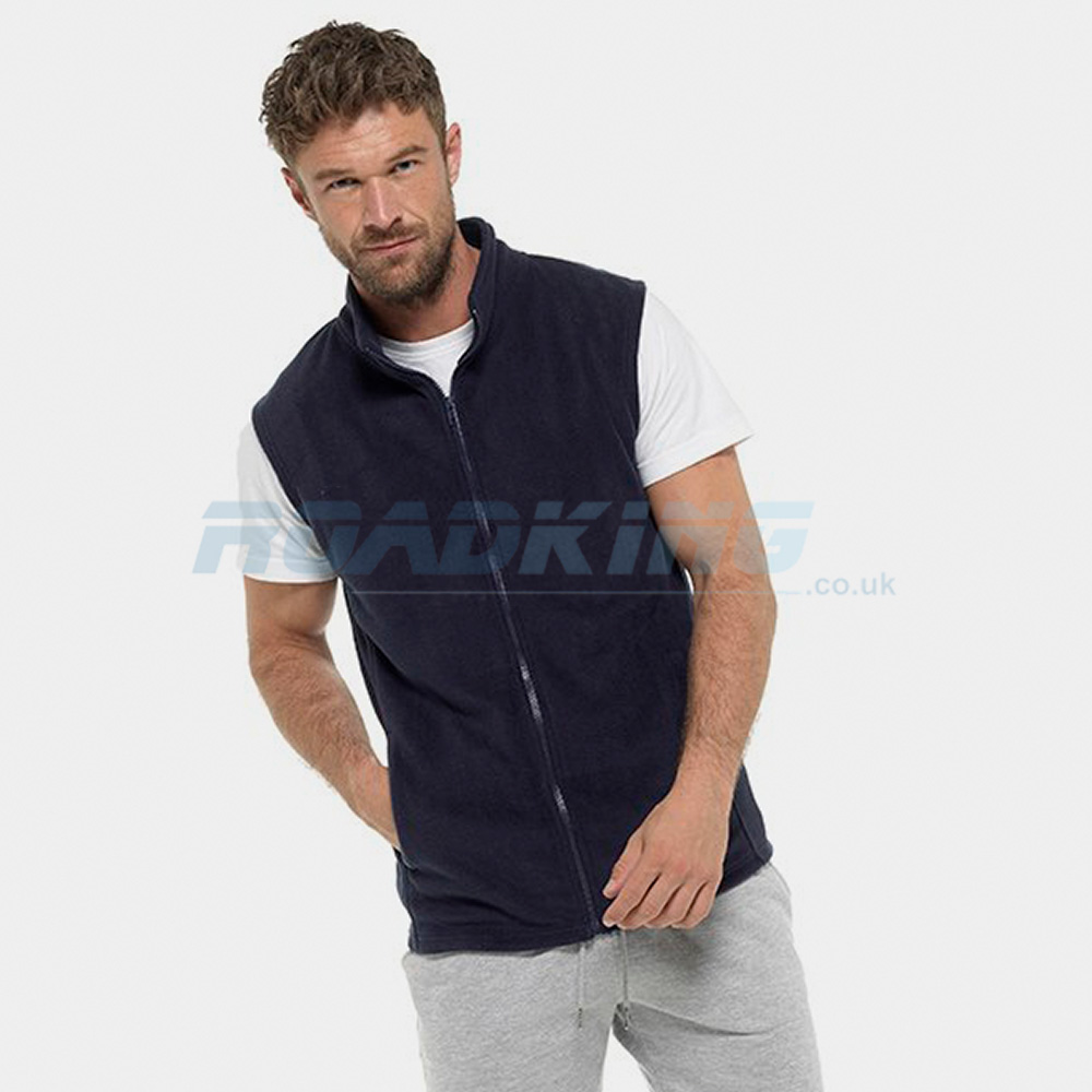 10x Men's Zip Up Fleece Gilet | Navy