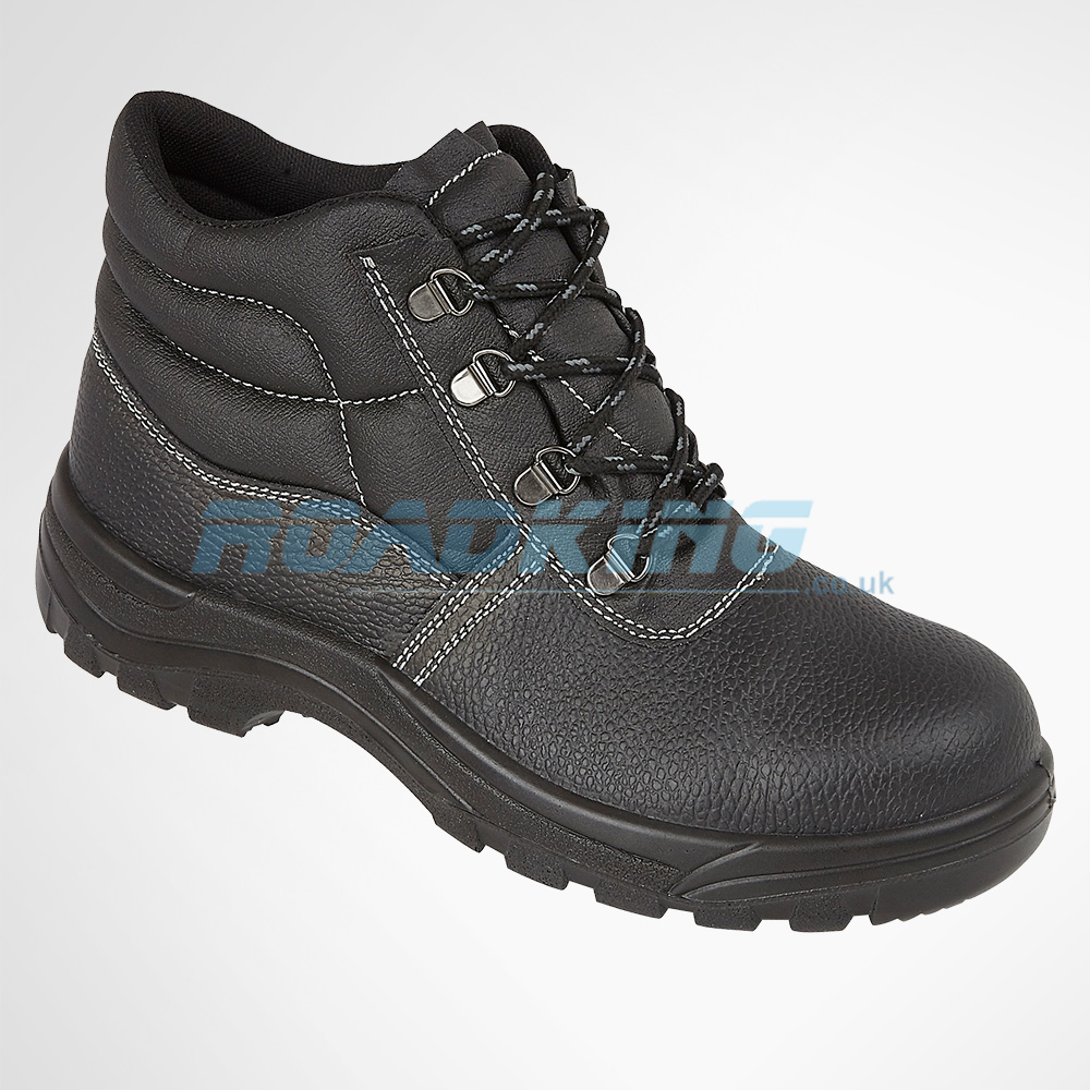 Leather Safety Boot With Steel Toecap & Midsole | Black