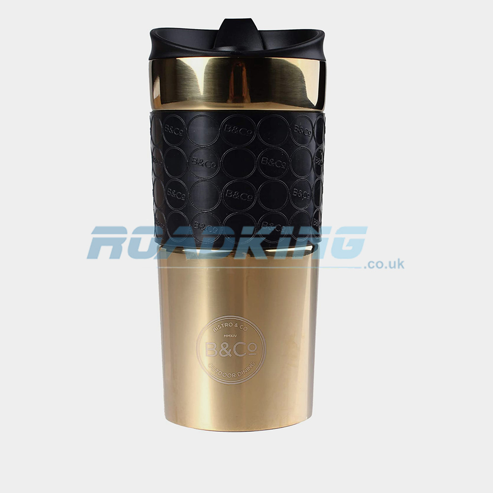 B & Co. Commuter Mug | Stainless Steel Reusable Mug | 380ml | Gold