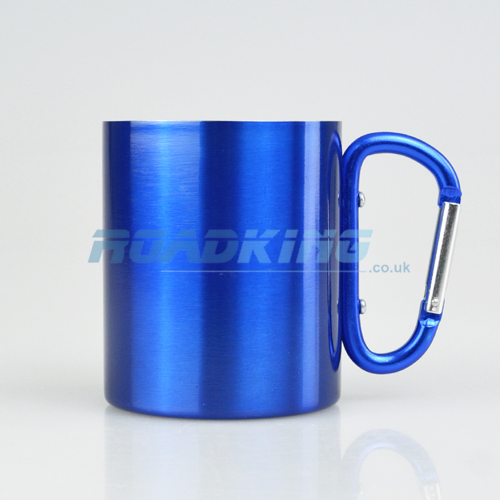 Travel / Camping Mug with Carabiner | Blue