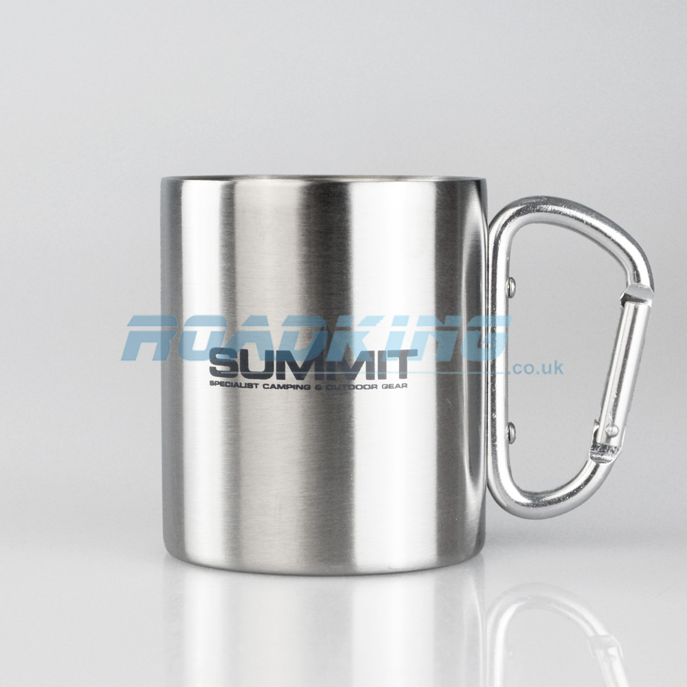 Travel / Camping Mug with Carabiner | Stainless Steel