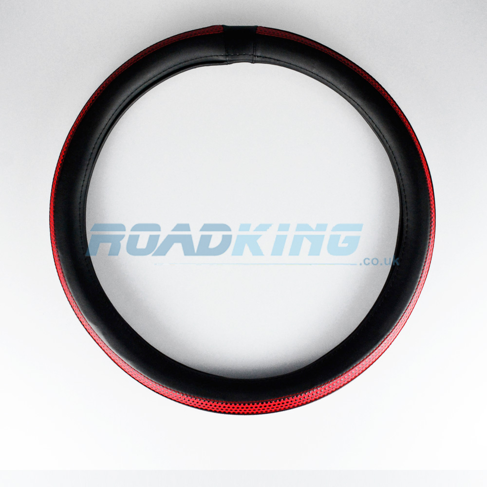Truck Steering Wheel Cover | Black & Red | 44-46cm