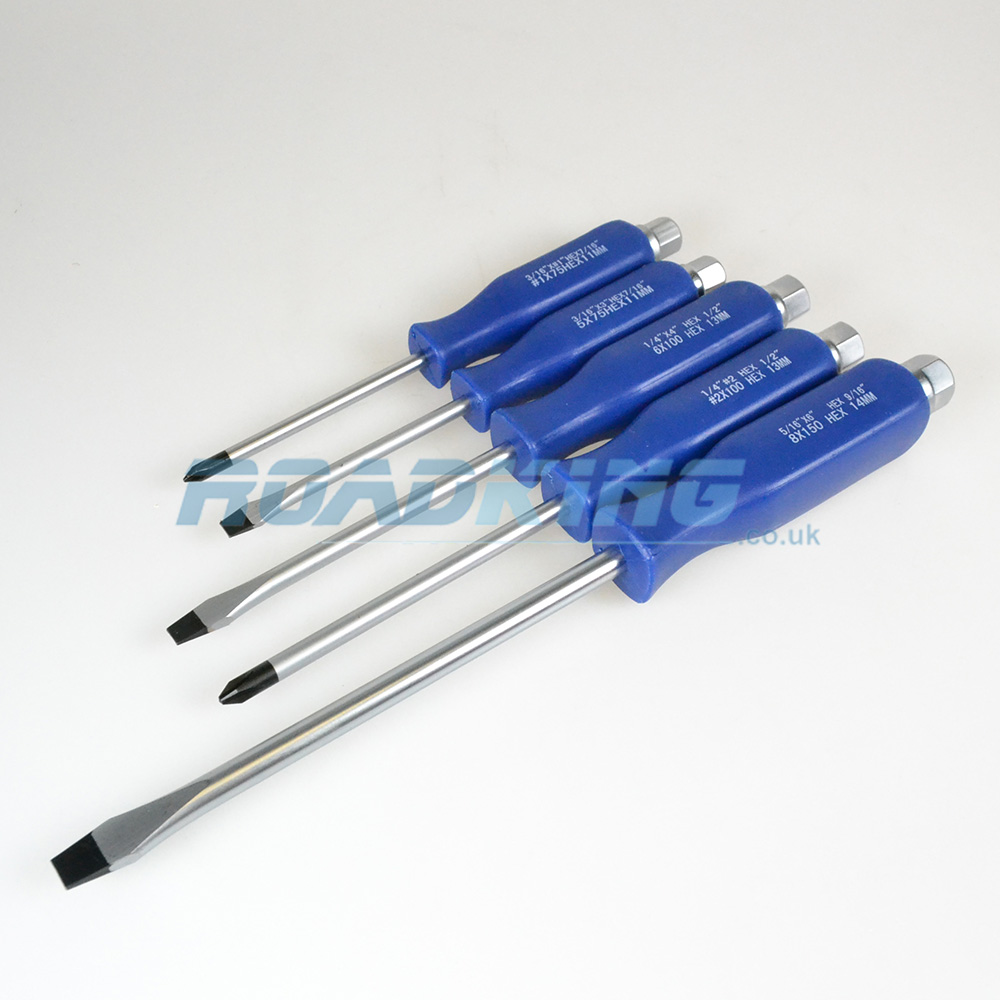 Rolson Hex Shank Screwdriver Set | 5 Pcs