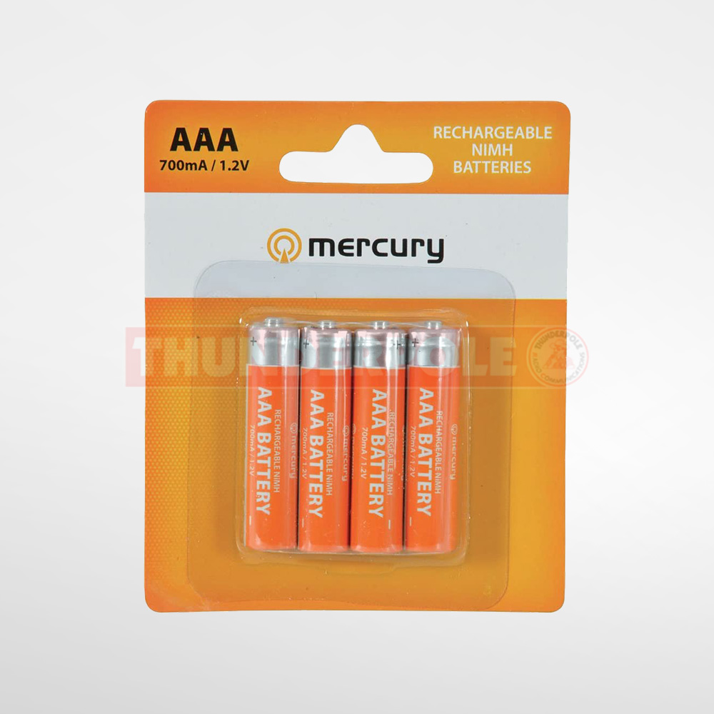 4x AAA 700mAH Ni-MH Rechargeable Batteries