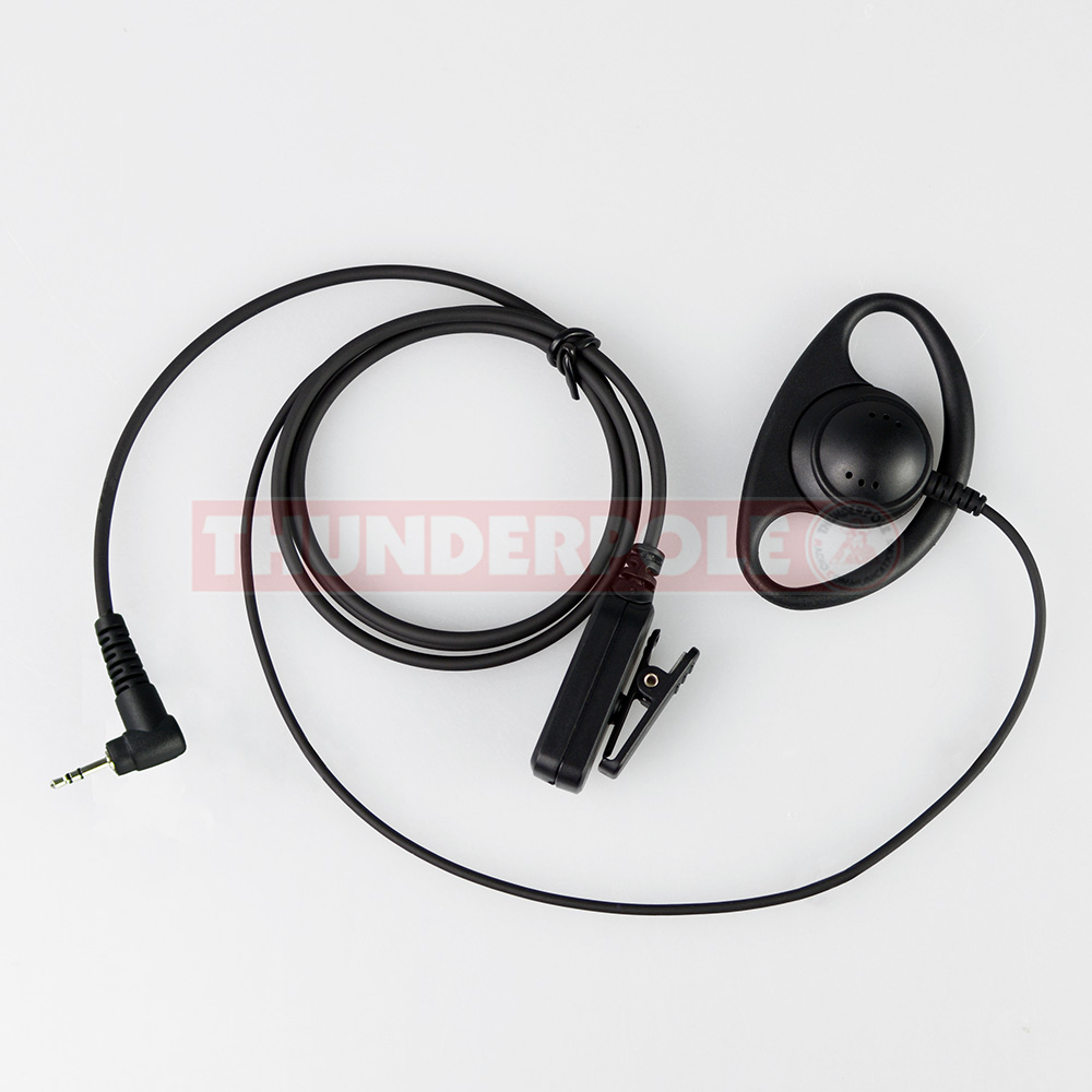 D-Shape Earpiece / Microphone for Single Pin Motorola & Cobra Radios