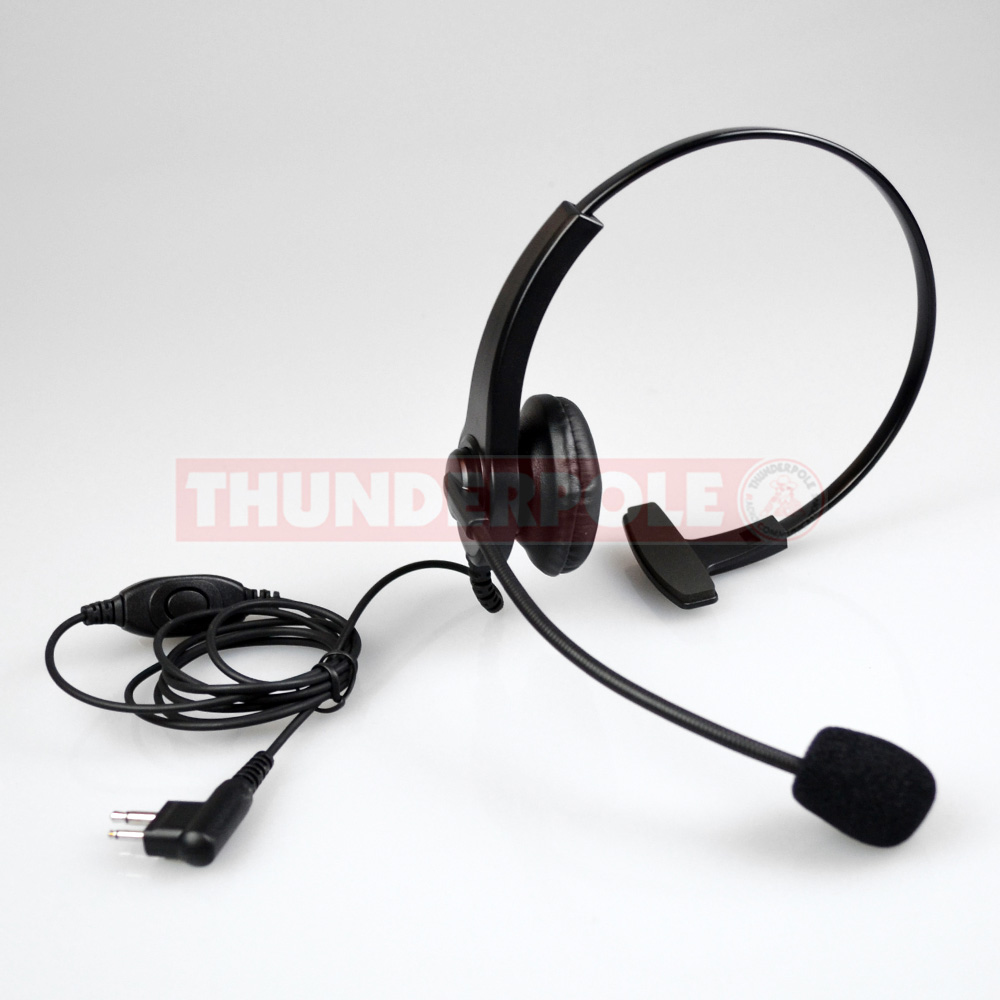 Light Weight Headset & Boom Mic for 2 Pin Motorola Radios