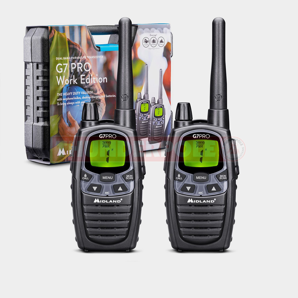 Midland G7 PRO | Work Edition PMR446 2-Way Radio Work Edition | Pair