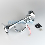 Truck Air Horn | 34cm HGV Chrome Trumpet Air Horn | 24v