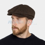 Mens Herringbone Baker Boy Cap