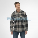 6 Mens Check Fleece Shirts  | Black