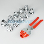 Chrome Wheel Nut Covers (Round top) With Pliers - 32mm