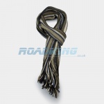 Mens Striped Scarf - Brown, White, Biege & Blue