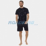 Men's Pyjamas Set | Blue Camo Top & Plain Shorts