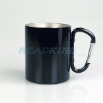 Travel / Camping Mug with Carabiner | Black