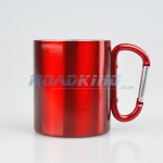 Travel / Camping Mug with Carabiner | Red
